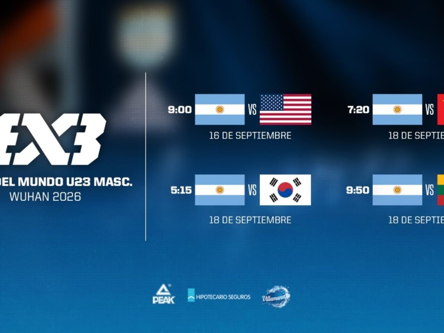 La Albiceleste del 3x3 ya tiene grupo y rival: arranca ante Estados Unidos en Wuhan