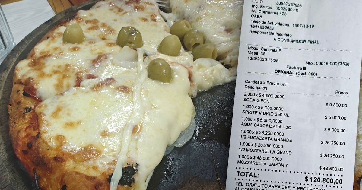 Una salida a una pizzería clásica de Buenos Aires: el detalle de una cuenta que roza los $121.000