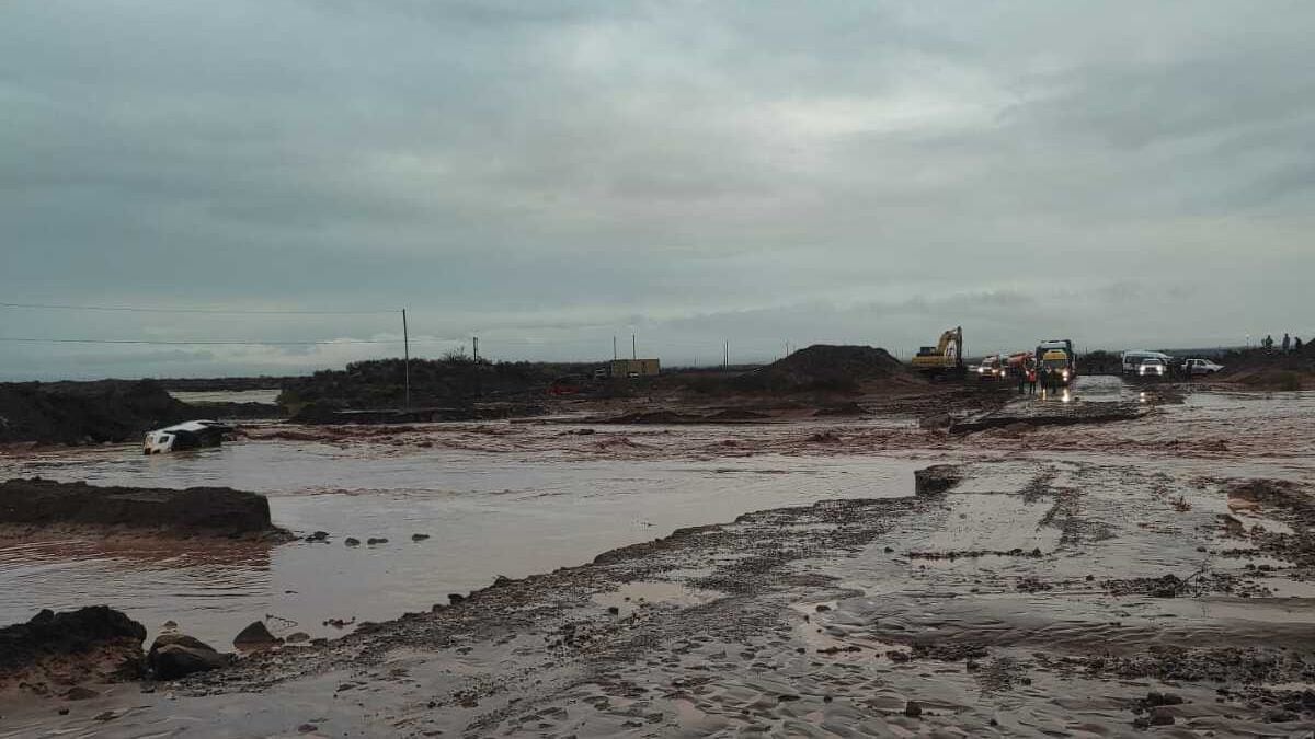Rincón de los Sauces bajo el agua: medio centenar de familias asistió Defensa Civil y la Ruta 8 permanece cerrada
